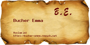 Bucher Emma névjegykártya